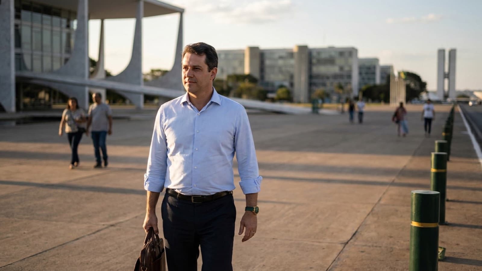 Servidor público caminhando na Esplanada dos Ministérios em Brasília